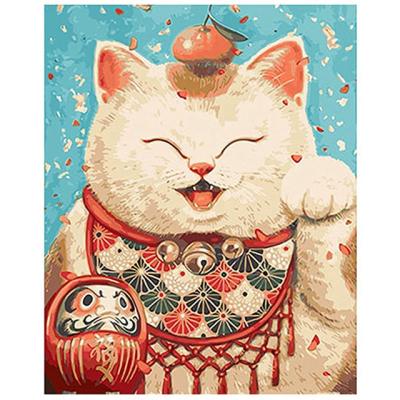 China New Classic/Postmodern DIY Paint By Numbers Lucky Cat Paint By Number Beginner For Adults Kids Home Decor for sale