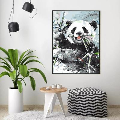 China New Classical/Postmodern DIY Oil Painting By Numbers Panda Figure Drawing On Canvas Home Decor DIY Hand Painted Gift for sale