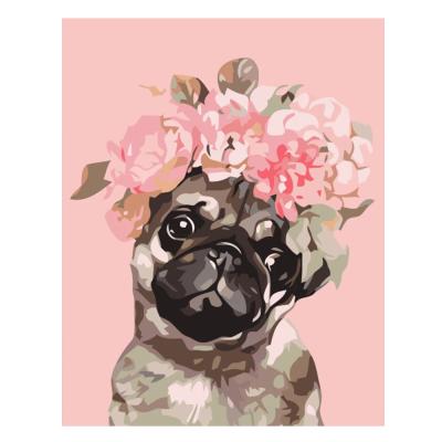 China Latest Modern Product Colorful Small Dog Pictures By Number Kids DIY Painting By Number Canvas Painting For Home Decor for sale