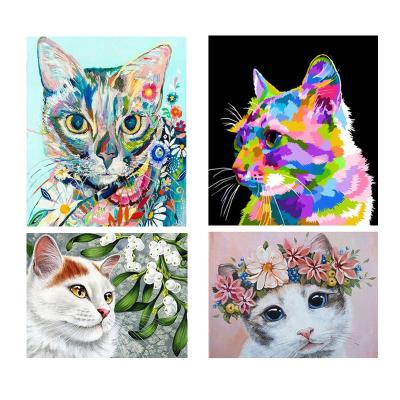 China New Arrival Modern DIY Cute Cat Frank Animal Decorative Painting By Numbers Paint By Number Kits Oil Painting For Kids for sale