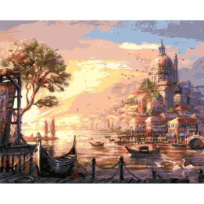 China New Classic / Postmodern DIY Painting By Numbers Landscape Drawing On Canvas Acrylic Paintings For Living Room Decor for sale