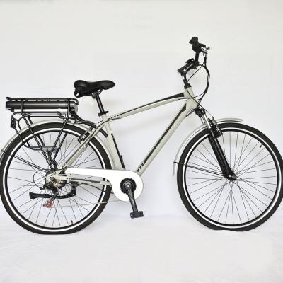 China Aluminum alloy frame 700C*40C 36V250W suspension fork 7speed ebike city aluminum mtb electric mountain bike for sale