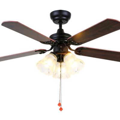 China American Factory Wholesale New Country Classic Super Value 5 Blades 3 Lamp LED Remote Control Ceiling Fans for sale