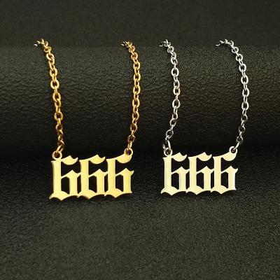 China FASHIONABLE Devil Angel Number Necklace Numerology Jewelry 111 222 333 444 555 666 777 888 999 pendant choker chain necklace for women for sale