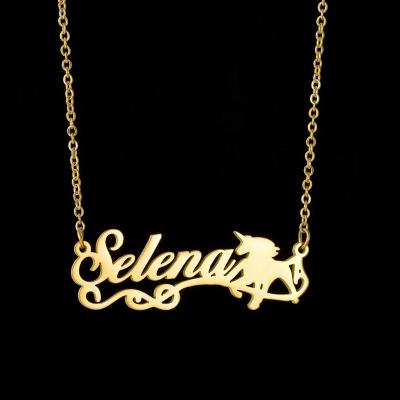 China FASHIONABLE Personalized Custom Alphabet Name Necklace Jewelry 18k Gold Plated Stainless Steel Name Necklace for sale