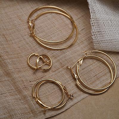 China New 925 Silver Needle Gold Plated Hoop Earrings Trendy Chic Trendy Oversized Large Hoop Earrings for sale