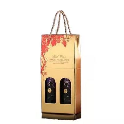 China Recycled Materials Customized Luxury Matte Black Cardboard Box Wine Set Packaging Champagne Bottle Cardboard for sale