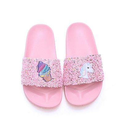 China Waterproof Kids Bedroom Girlsboys Summer Beach Slipper Sandal Kids Bathroom Shoes Slip On Unicorn Kids Slides Slippers for sale