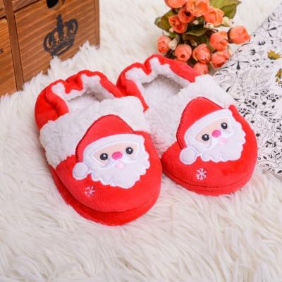 China Plush Christmas Children's Round Cotton Soft Warm Kids Indoor Home Slippers Autumn Winter Indoor Home Slippers for sale