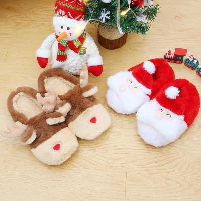 China Fashion Trend Child Christmas Cotton Adult Indoor Warm Slippers Couple Cute Soft Slippers Wholesale for sale