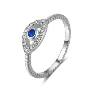 China UNIQ 925 Sterling Silver Evil Eye Ring CLASSIC Woman's Zircon Ring for sale