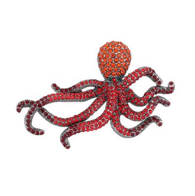 China Diary/Work/Party/Travel/Jewelry Crystal Rhinestones Brooches Gift Pin Up/Date UNIQ Octopus For Women Costume Hats Brooch Jewelry Clips for sale