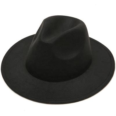 China Fedora Hat Cap Jazz Fashion Autumn Winter Wide Brim Women's Fedora Hats Jazz Fashion Autumn Winter Fedora Hats Wholesale Woolen Men's Hats for sale