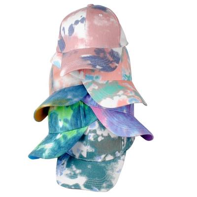 China UNIQ UHAT003 JOINT Wholesale Tie Dye Baseball Hat Sports Cap Adults Multi Colored Adjustable Tie Dye Baseball Hat Baseball Cap for sale