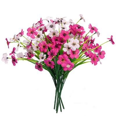 China 2022 Best Natural Touch Mother's Day Gift 6cps Plant Plastic Water Suitable For Weeding And Party Spring Grass Decoration Artificial Flower for sale