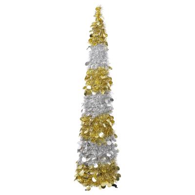 China Christmas Decoration/Pre-lit Artificial PVC LED Light Christmas Tree Gift 1.5M/1.8M Up PVC Artificial Tinsel Glitter Sparkle Christmas Tree For Home Store for sale