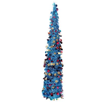 China Custom Pre-Lit Halloween LED Light Up Glitter Auto Braid Christmas Tree PVC Artificial Christmas Tree Decorative Supplies for sale