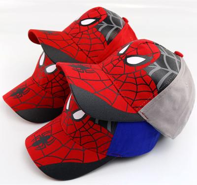 China Hot Selling JOINT Spider-Man Printed Custom Kid Hat Baseball Cap For Kids for sale