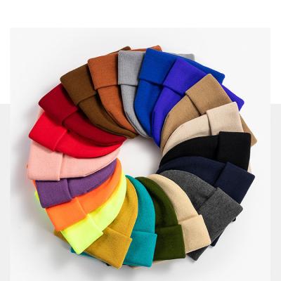 China JOINT Wholesale Blank Winter Knitted Hat Multiple Colors Fashion Beanie For Adult for sale