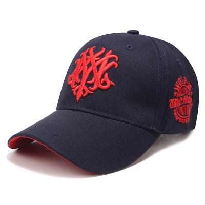 China COMMON Wholesale Cotton Embroidery 3d Custom Logo Baseball Cap With Embroidered Brim for sale