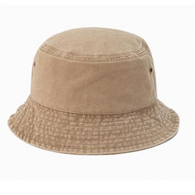 China Wholesale Character White Cotton Khaki Colorful Custom Logo Embroidery Washed Bucket Hat for sale