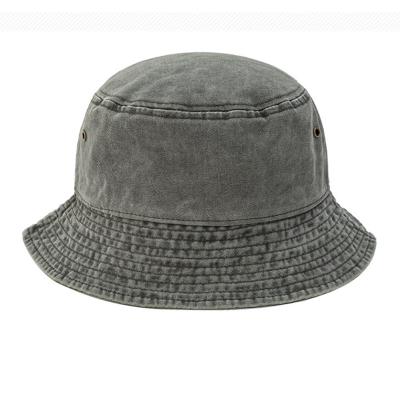 China Custom Character Wholesale 100% Cotton Logo Embroidery Washed Bucket Hat for sale