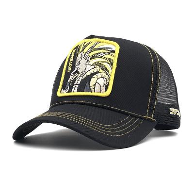 China COMMON Wholesale Hot Sale Dragon Ball Z Embroidery Patch Logo Comic Mesh Trucker Hat for sale