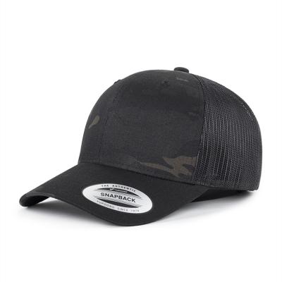 China JOINT Camouflage Black Yupoong Mesh Baseball Cap Custom Factory Logo Hat for sale