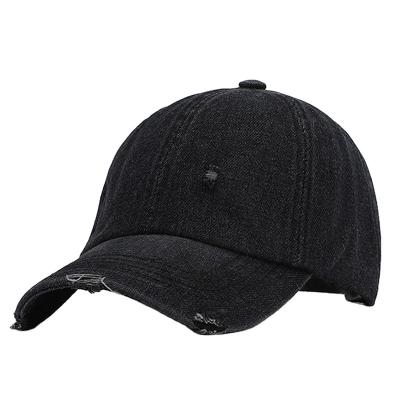 China Wholesale Custom Cotton 6 Panel Embroidered 100% Distressed Baseball Cap for sale