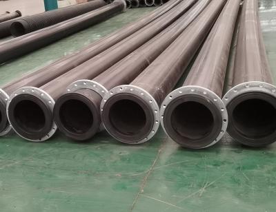 China Black PE Flange Flexible Dredging Hose Dredging UHMWPE PIPE for sale