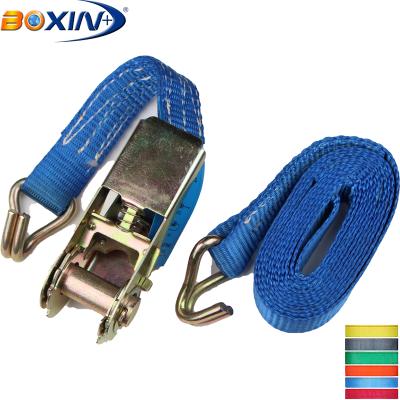 China Polyester Material Polyester Belt Cargo Lashing Strap Ratchet Tie Down for sale