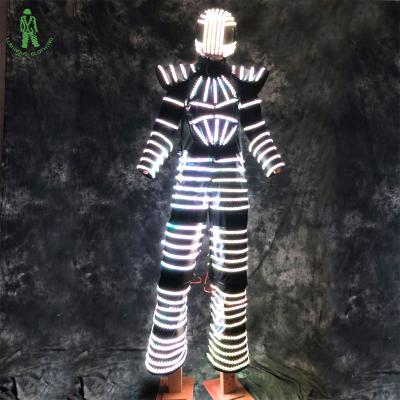 China Luminous Sets Quality LED Clothes Robot Stilt Suit For Performance LED Robot Cosplay Costume Ballroom Show Dance Luminescent Suit for sale