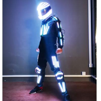 China Sets 2020 Hot Robot Costume Tron Dancing LED Armor Men's Luminous Clothing RGB Stage Costume Fashion Halloween Props for sale