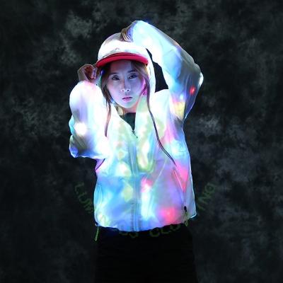 China from above & High Quality Leisure&sports Lead Armor Tees Wear Colorful Lighting Suit Luminous Clothes Washable Clothing Lightning Led Light Jacket for sale