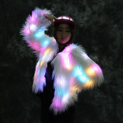 China from above & Pique Fashionable Women Led Light Suit Luminous Coat Dance Show DJ Nightclub Party Outwear Jacket LED Light Up Clothes for sale