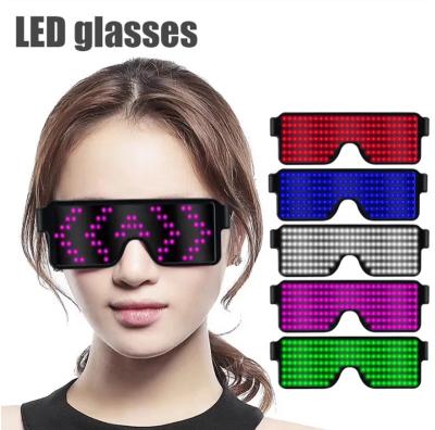 China PVC/ABS LED Glasses Available 5 Colors 8 Adjustable Patterns USB Rechargeable Lighted Flashing Lead Glasses Rave Glasses For Club Bar for sale