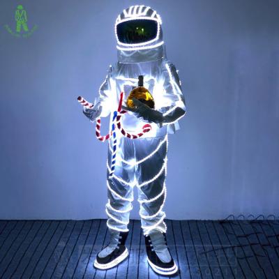 China Light Up Your Performing Space Costume Luminous Carnival Halloween LED Lighting Costumes For Nightclub Party Bar Cosplay Astronaut Cosplay Space Costume for sale