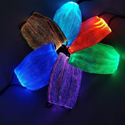 China Fiber Optic Cloth PM2.5 Filter Washable Lighting 7 Colors USB Charging Led Light Up Party Mask Fiber Optic Praise Makeup Led Halloween Mask for sale