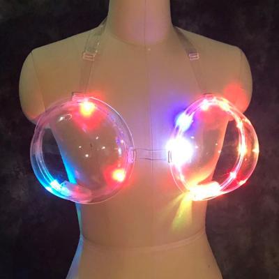 China Made Atmosphere Animated LED Bra Luminous LED Light Up Girls Nightclub Bar KTV Party Sexy Bra Wine Container Atmosphere Props CLOTHING LUMINOUS for sale