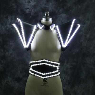 China Show Light Dance Nightclub Party Costume Stage Sets LED Female Singer Belt Shoulder Wear for sale