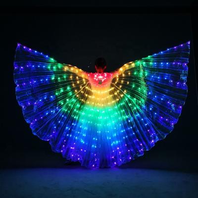 China Sets Like Open Solid Color Belly Dance Accessory Led Isis Wings Colorful Dance Costumes for Dance Performance Open 360 Degrees for sale