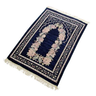 China Non-slip Factory Wholesale Islamic Prayer Supplies Cotton Yarn Embroidery Prayer Blanket High Quality Islam Muslim Prayer Mat for sale