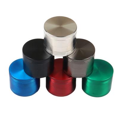 China 4-Layer 40Mm Herb Custom Logo Black Zinc Alloy 4-Layer 40Mm Herb Grinder Tobacco For Smoking Grinding Accessories With Scraper for sale