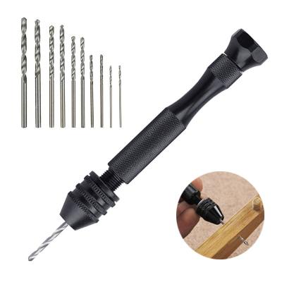 China Wholesale Hot Sale Durable Mini Micro Aluminum Hand Drill Chuck High Speed ​​Steel Twist Rotary Drill Bits Woodworking Drilling Tool for sale