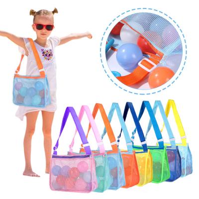 China Reusable Outdoor Beach Mesh Bag Kids Sand Away Foldable Portable Baby Beach Toys Clothes Bags Kids Toys Storage Sundries Organizers for sale