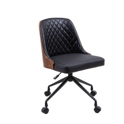 China (Size)Adjustable Classy High Quality Plywood Back Lattice Ergonomic Adjustable PU Swivel Office Chair for sale