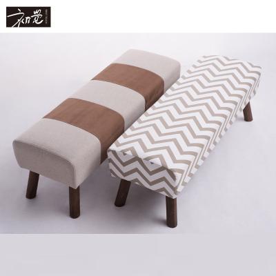 China Wooden Bedroom Fabric Bench With Four Legs Bench for sale