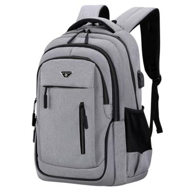 China Waterproof Large Capacity College Student Back Pack Multi Functiona Bag Pac Teen Men Backpack Laptop Oxford 15.6 Gray Solid High School Bags for sale