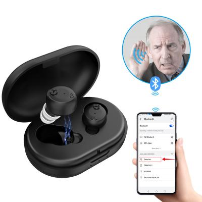 China Small Tooth Wireless Hearing Aid Comfortable Digital ABS Sound Amplifier CIC-Blue Tooth BT 5.0 Hearing Aids On Amazon Sales for sale