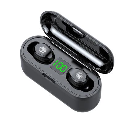 China Hot selling Earbuds tws f9 wireless charging phone earphone noise canceling hand free BT portable headphones for sale